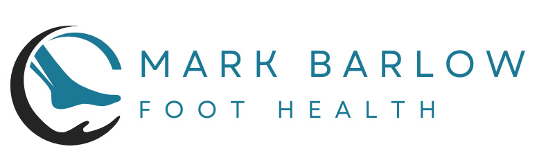 Mark Barlow Foot Health Practitioner Logo blue narrow